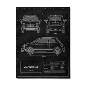 �A�o���g 595 �E�H�[���f�R �J�[�{���t�@�C�o�[���b�N 39.5 × 29.7 cm �� �G�� ABARTH Poster Abarth 595 Arredo da Parete in Real Fiber Carbon Look