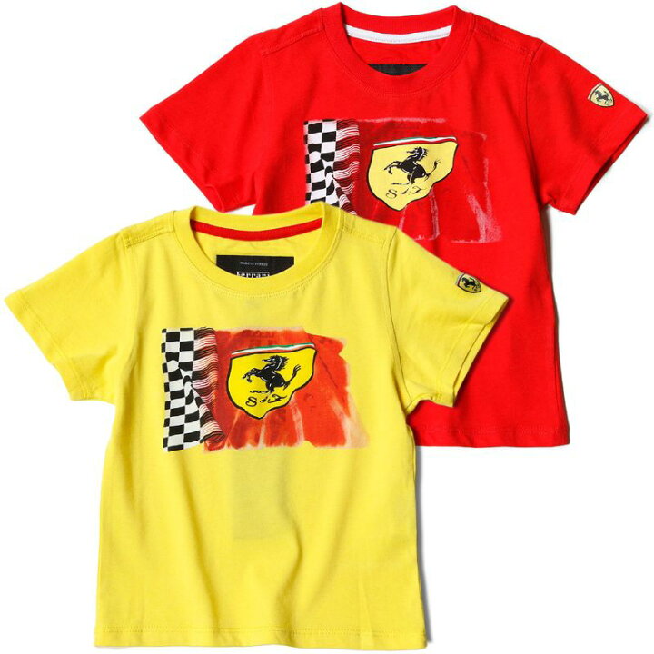 楽天市場】フェラーリ Tシャツ スクデット フラッグ キッズ Tシャツ 