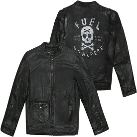 レザージャケット フューエル モーターサイクル FXS ブラック ジャケット バイク ウェア アウター Fuel Motorcycles FXS BLACK JACKET