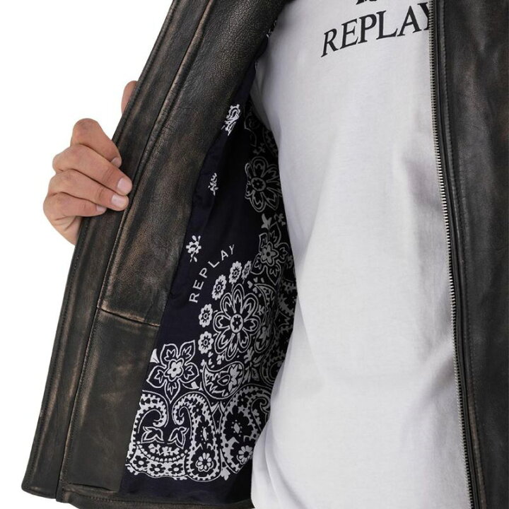 楽天市場】リプレイ レザージャケット シープレザースプレーペイント 