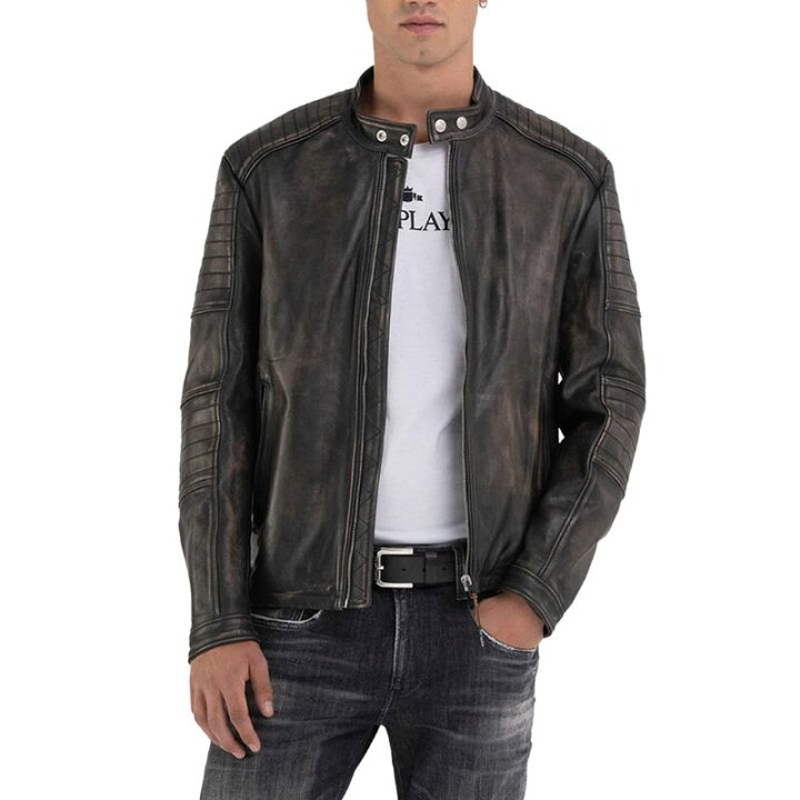 楽天市場】リプレイ レザージャケット シープレザースプレーペイント 