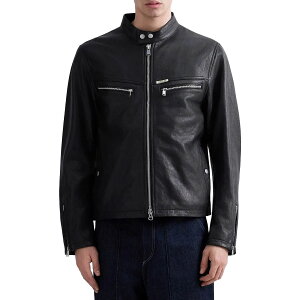 ���v���C ���b�N�X���U�[ �o�C�J�[�W���P�b�g �o�C�N �E�F�A �A�E�^�[ REPLAY WAXED LEATHER BIKER JACKET