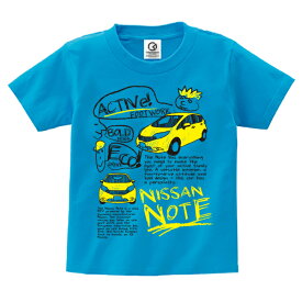 日産カスタムアパレルプロジェクト ノート(E12)半袖キッズTシャツ Doodle NOTE(半そで はんそで ティーシャツ トップス 子供 子ども こども ジュニア おしゃれ かわいい カジュアル 可愛い オシャレ プルオーバー 春夏 夏服 夏物)