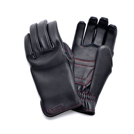 【送料無料】カカザン ステアハイド ライディンググローブ CACAZAN TAKA-062 牛革 ブラック レッドステッチ