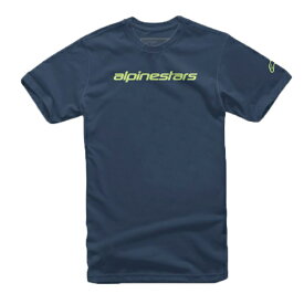 alpinestars / アルパインスターズ シャツ LINEAR WORDMARK TEE Tシャツ 7036 NAVY LIME S~L 1212-72020 半袖