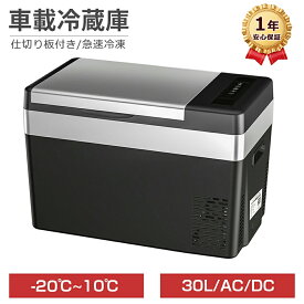 【10倍ポイントアップ★10月10日限定】車載冷蔵庫 ポータブル冷蔵庫 30L 小型 車載用 家庭用 AC100V 12V 24V 急速冷凍 -20℃~10℃ 静音 USB給電 仕切り板付き コンパクト 車 冷蔵庫 冷凍庫 保冷庫 ミニ冷蔵庫 クーラーボックス キャンプ 釣り アウトドア トラック 1年保証