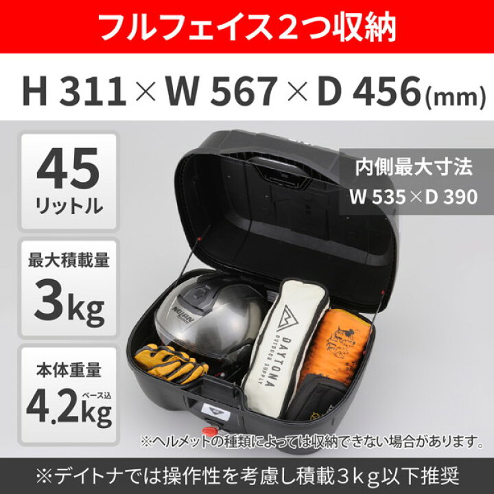 楽天市場】GIVI (ジビ) 28830 バイク用 リアボックス 45L 未塗装 
