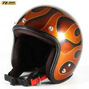 72JAM Helmet JCP-43 FLAMES IWt[Nx[X OXdグ FREETCY(57-60cm)