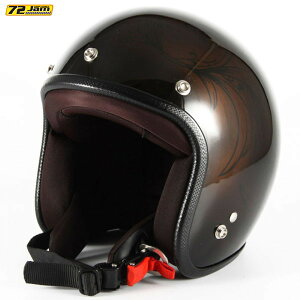 72JAM Helmet JCP-56 Leaf �u���E��/�u���b�N �O���X�d�グ S�T�C�Y(55-57cm����)