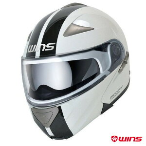 WINS MODIFY GT STRIPE システムヘルメット 【ホワイト×ブラック:Lサイズ】