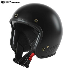RIDEZ(ライズ) TQ BLACK 3サイズ ジェット ヘルメット TQ-BK (マグネット式あご紐)