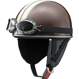 YAMAHA（ヤマハ） Y-555 CLASSIC ハーフヘルメット （ブラウン/ストライプ） フリー（57〜59cm）ワイズギア