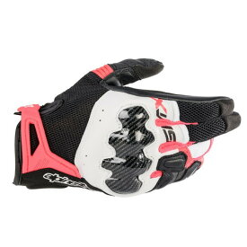 アルパインスターズ STELLA SMX-R GLOVE レディース用 カーボンナックル グローブ (1832 BLACK WHITE DIVA PINK) 3597222