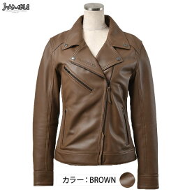 J-AMBLE ROL-16 ROSSO ダブルライダースレザージャケット RossoStyleLab(レディース) BROWN