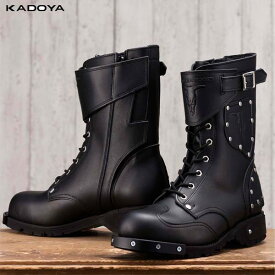 カドヤ(KADOYA) SHINYA REPRICA (シンヤレプリカ) バイク用 ブーツ ハンマーブーツ ショート ブラック/ブラック 4512-0