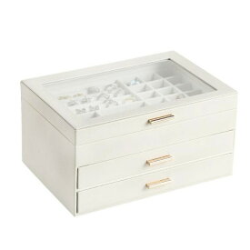 【MAX50%OFFクーポン】 ジュエリーボックス 3段式 大容量 マグネット式 天窓付き ジュエリーケース アクセサリー収納 宝石箱 ピアス ネックレス イヤリング 子供 大人 小物入れ 指輪 おしゃれ かわいい 箱 プレゼント