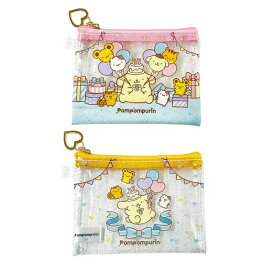 【マラソン期間限定！エントリーでP10倍】 ポムポムプリン ミニクリアポーチ 小物入れ 透明ポーチ クリアケース 化粧ポーチ コスメポーチ サンリオ キャラクター かわいい キッズ ギフト プレゼント 収納