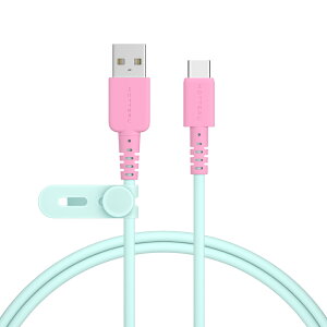 【27日14時まで1000円ポッキリ】MOTTERU(モッテル) バイカラーケーブル USB-A to USB-C iPhone Air 17 17Pro 16 15 シリーズ Android各種 iPad しなやか 絡まない データ転送 ケーブルバンド付 0.5m 1m 全5色 2年保