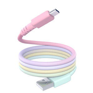 【モニター価格!1000円ぽっきり】MOTTERU (モッテル) マグネットケーブル グラデーション USB-A to USB-C iPhone Air 17 17Pro 16 15 シリーズ 磁力でまとまる 形状記憶 磁石 急速充電 データ転送 1m 全5色 2