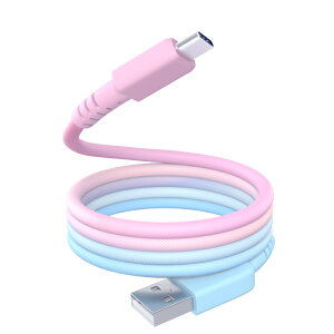 【モニター価格!1000円ぽっきり】MOTTERU (モッテル) マグネットケーブル グラデーション USB-A to USB-C iPhone Air 17 17Pro 16 15 シリーズ 磁力でまとまる 形状記憶 磁石 急速充電 データ転送 1m 全5色 2