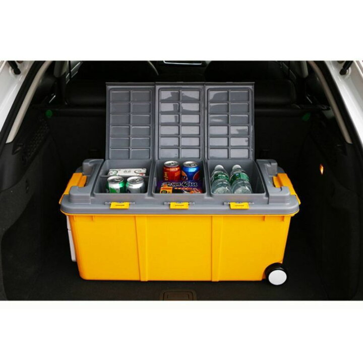 楽天市場 送料無料 キャスター付き収納ボックス コンテナボックス 取っ手付き 大容量 75l ドリンク 飲み物 洗車道具入れ 大型商品 多目的 多用途 アウトドア キャンプ コロコロ 便利 収納たくさん 収納 道具入れ 持ち運び楽々 Motto Motto