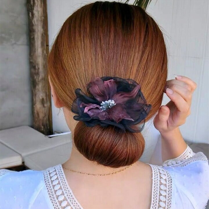 楽天市場 送料無料 お団子メーカー シニヨンメーカー ヘアアクセサリー レディース メッシュ 花 ワイヤー入り お団子ヘア 髪留め 髪飾り まとめ髪 可愛い おしゃれ ヘアアレンジ くるくる 巻き付ける ファッション小物 女性用 Motto Motto