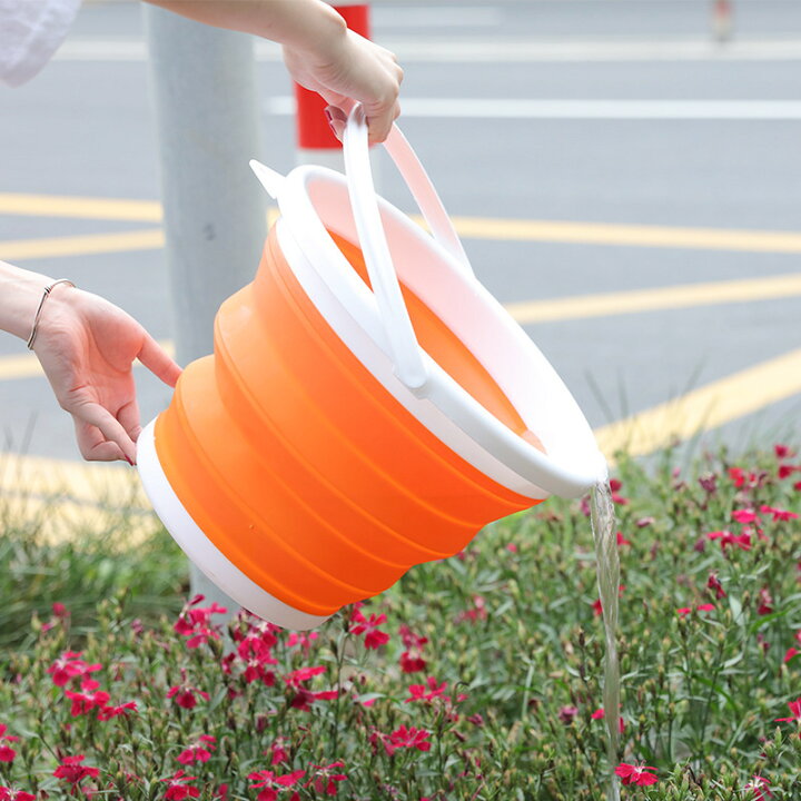 楽天市場 送料無料 バケツ 折りたたみバケツ 1 5l 3l 水桶 日用品 掃除用具 折り畳み式 コンパクト 小さめ 無地 グレー ブルー オレンジ グリーン シンプル つけ洗い 掃除道具 持ち運び アウトドア Motto Motto