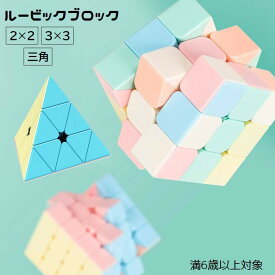 送料無料 ルービックブロック ジーニアスキューブ 立体パズル 2×2 3×3 三角 Genius CUBE スピード スマート ブロック 頭の体操 立方体 四角形 知育玩具 手の運動
