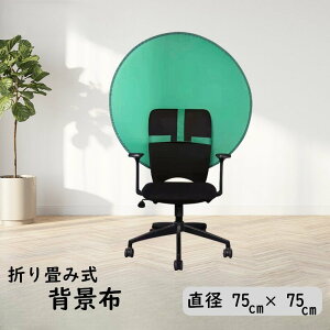 送料無料 背景布 グリーンバック グリーンスクリーン 緑色 布 クロマキー 円形 椅子取り付け 収納袋付き zoom テレワーク バーチャル背景 折り畳み式 75cm×75cm 収納便利