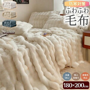 送料無料 ふわふわ毛布 ダブル 180×200cm 掛け布団 厚手 2枚合わせ 毛布 ブランケット ふんわり 洗える あったか ぽかぽか 暖かい 静電気防止 秋冬