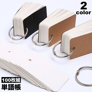 送料無料 単語帳 単語カード 暗記カード メモ帳 文房具 文具 リング 100枚組 勉強道具 宿題 学校 テスト勉強 シンプル