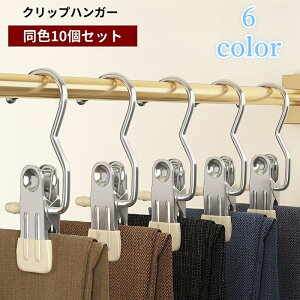 送料無料 クリップハンガー ピンチハンガー フック付き 10個セット 吊り下げ 収納用品 小物掛け 洗濯 物干し 日用品雑貨 ハンギング 靴下 帽子 整理 スッキリ
