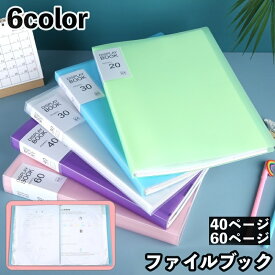 送料無料 ファイルブック ファイルケース ドキュメントファイル A4 20ページ 30ページ 書類ケース プリント整理 持ち運び クリアポケット 収納 日用品雑貨