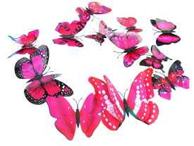 送料無料 ウォールステッカー マグネット式 壁紙 壁装飾 壁デコレーション 蝶 かっこいい 可愛い パーティー プレゼント 立体