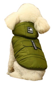 送料無料 ペットウェア ドッグウェア ダウン風ベスト 中綿入り フード付き 取り外し可能 裏ボア スナップボタン ジャケット コート ペット用 洋服 犬用 イヌ用 超小型犬 小型犬 中型犬 犬の