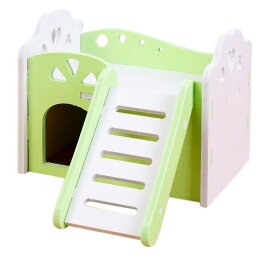 送料無料 小動物用ハウス ハムスター ペット用品 ハムスターの家 ペットグッズ ベット 階段 はしご ブルー ピンク かわいい 巣箱 寝床