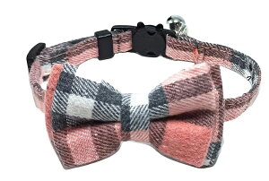 送料無料 猫用首輪 ねこ ペット用品 チェック柄 カラー チョーカー セーフティーバックル 蝶ネクタイ リボン 鈴付き おしゃれ かわいい おめかし キュート ギフト プレゼント デイリー ネコ