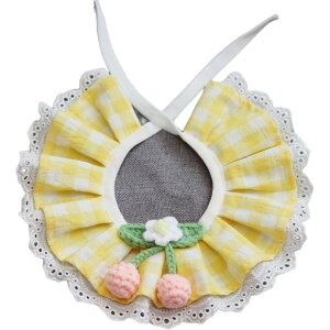 送料無料 ペット用スタイ よだれかけ ビブ 犬用 猫用 つけ襟 首飾り チェリー サクランボ フラワー 花 レース チェック柄 格子柄 お洒落 かわいい 普段使い ペット用品 ペットグッズ