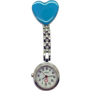 送料無料 懐中時計 ナースウォッチ 逆さ時計 アナログ 文字盤 看護師 医療従事者用 レディース メンズ ユニセックス 男女兼用 クリップ留め ハート クオーツ ボタン電池式 電池交換可 おし