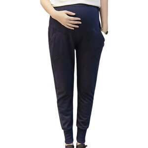 送料無料 マタニティパンツ ジョガーパンツ ロングパンツ レディース 長ズボン ボトムス 妊婦 産前 産後 ウエストゴム 裾リブ らくちん ポケット付き マタニティウェア ハイウエスト 大きい