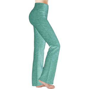 送料無料 ヨガパンツ ロングパンツ 長ズボン セミフレア ボトムズ レディース 女性 婦人用 シンプル おしゃれ フィットネス ハイウエスト 単色 無地 ダンス スポーツウェア ズンバ ウォーキ