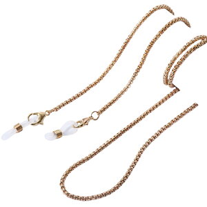 送料無料 メガネチェーン メガネストラップ レディース 女性 眼鏡 マスク 着脱 付け外し 紛失 落下 防止 上品 おしゃれ ゴールドカラー ブラック 黒