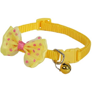 送料無料 猫用首輪 ペット用品 ペットグッズ キャットグッツ キャット ネコ 猫用 単品 蝶ネクタイ リボン 水玉柄 鈴付き チョーカー セーフティーバックル 長さ調節可能 カラバリ豊富 お洒