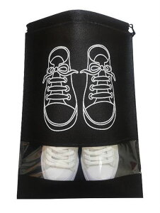 送料無料 シューズバッグ シューズ入れ シューズケース 靴入れ 中が見える 靴収納袋 靴袋 巾着袋 スポーツ アウトドア 旅行 携帯用 コンパクト 折りたたみ 持ち運び イラスト入り 室内履き