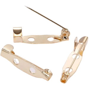 送料無料 ブローチピン 100個セット 20mm コサージュピン ウラピン 裏ピン アクセサリーパーツ クラフト 手芸 金具 留め具 回転式 アンティーク 安全ピン 造花ピン ハンドメイド DIY