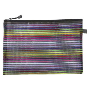 送料無料 メッシュポーチ レディース ポーチ 化粧ポーチ シースルー ボーダー メッシュ カラフル かわいい おしゃれ ミニポーチ ペンケース 化粧水 女子 大人女子 学生 学校 文房具