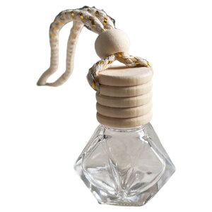 送料無料 車用香水瓶 芳香剤ケース 吊り下げ カーディフューザー瓶 容器 車内 詰め替え アロマボトル 可愛い おしゃれ ミニ 透明 カーアクセサリー