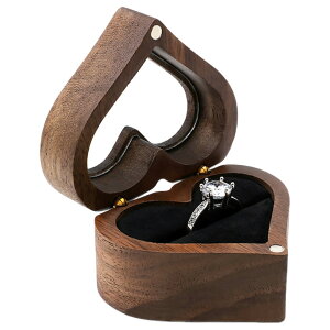 送料無料 アクセサリーケース 指輪ケース リングケース ジュエリーボックス ハート 木製 透明窓 マグネット 磁石 収納 保管 ピアス イヤリング かわいい おしゃれ 上品 高級感