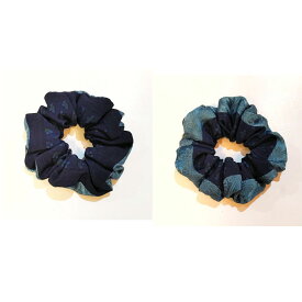 阿波藍・本藍染め　高級シュシュ 直径12cm 【日本製】【送料無料】【オージージャパン】 退職 ギフト対応無料