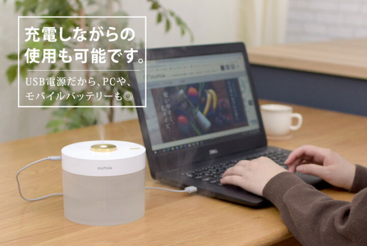 楽天市場 レビューで1年保証 充電式ポータブル加湿器 L Mtl H006 送料無料 Mottole 加湿器 加湿機 卓上 充電 コードレス 電源不要 オフィス ポータブル 静音 コンパクト 超音波 超音波式 静か 小型 ディフューザー デスク Usb Mottole